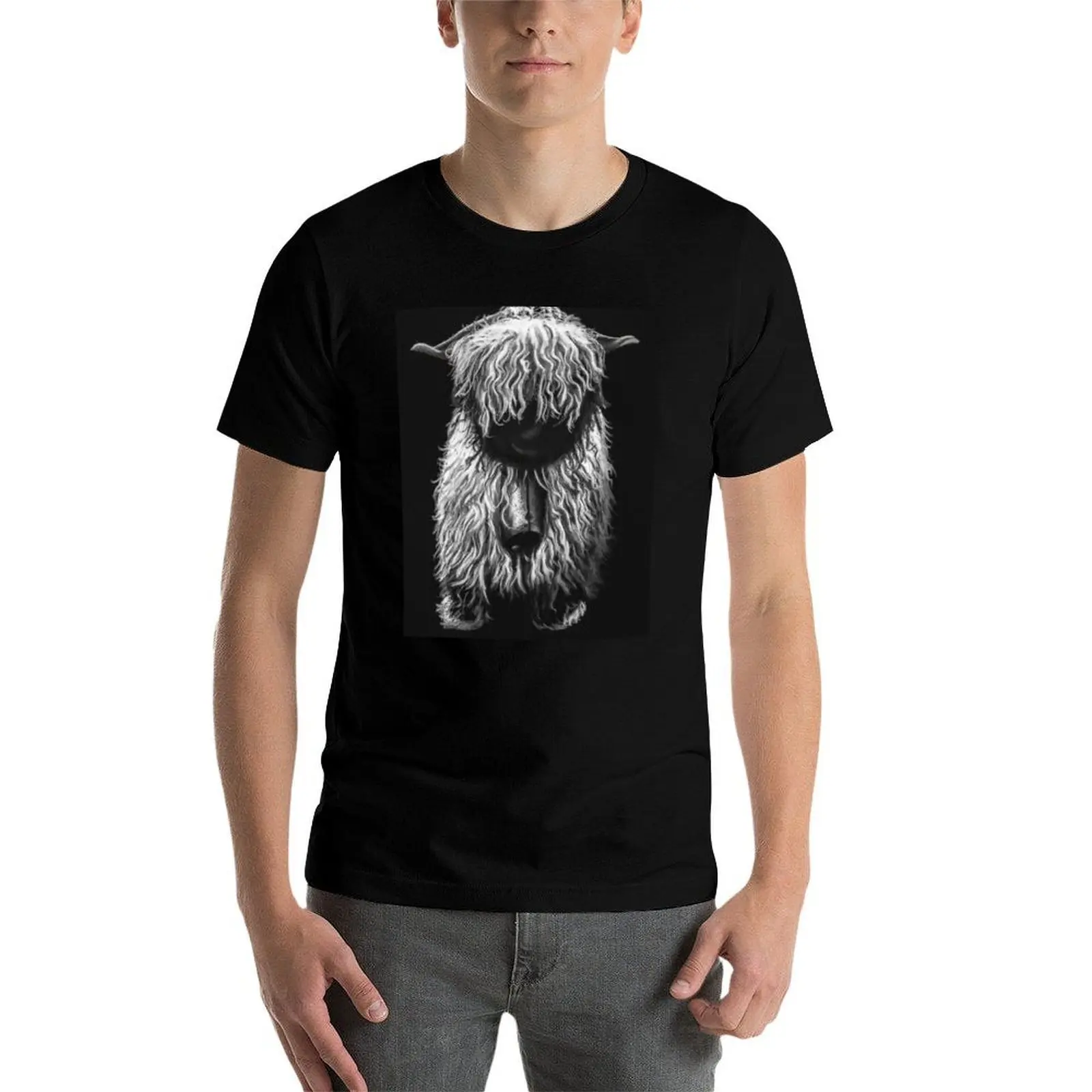 أبيض وأسود سويسري Valais Blacknose Sheep، FluffyValais Blacknose Sheep Art، صورة حيوانات مزرعة الأغنام السويسرية اللطيفة، تي شيرت