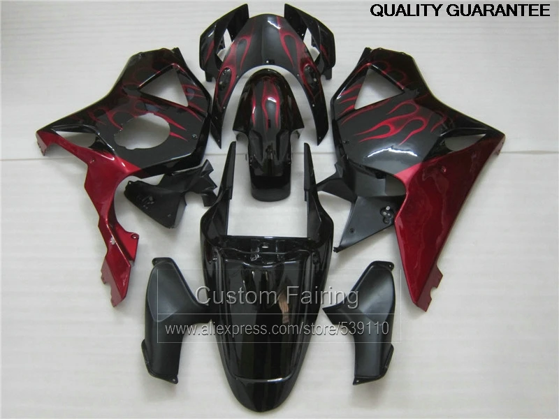 

All New Fairing Kit For Honda CBR954RR 02 03 Red Flames Black Fairings Set CBR954RR 2002 2003 BM10