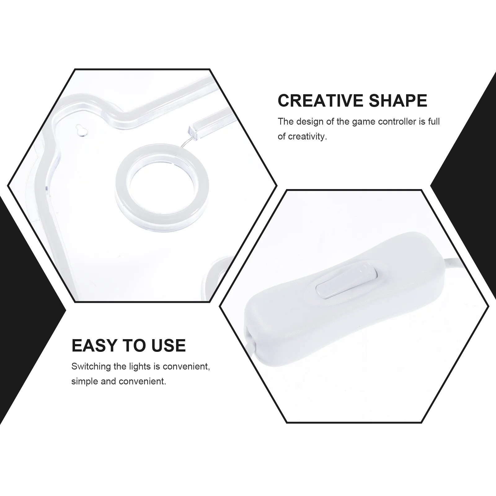 

Game Controller Shaped Neon Light Bright Creative Night Lamp For Bedroom Room Usb Powered Pvc Atmosphere Light