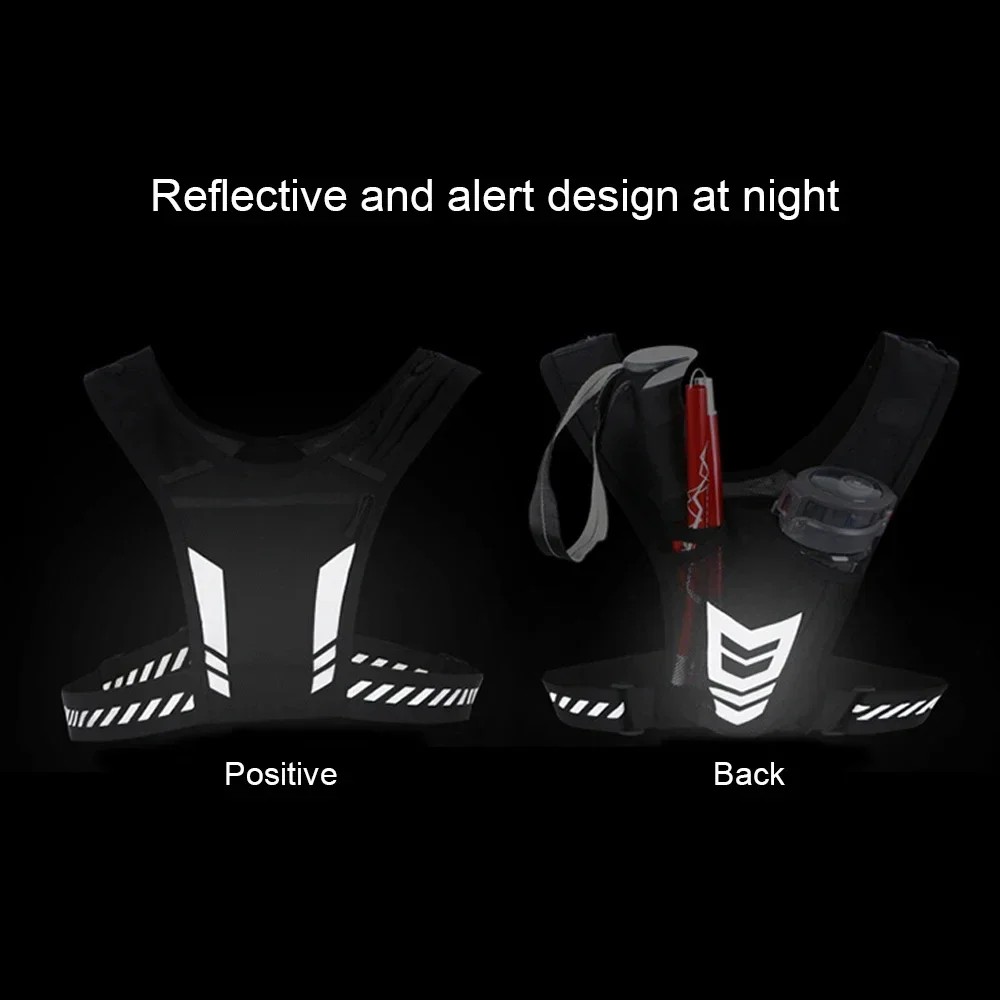 STAWIN 1/2/3Pcs Trail Running Vest, Reflective Safety Chest Pack with Water Bottle Holder, Quick Dry Workout Vest for Outdoor