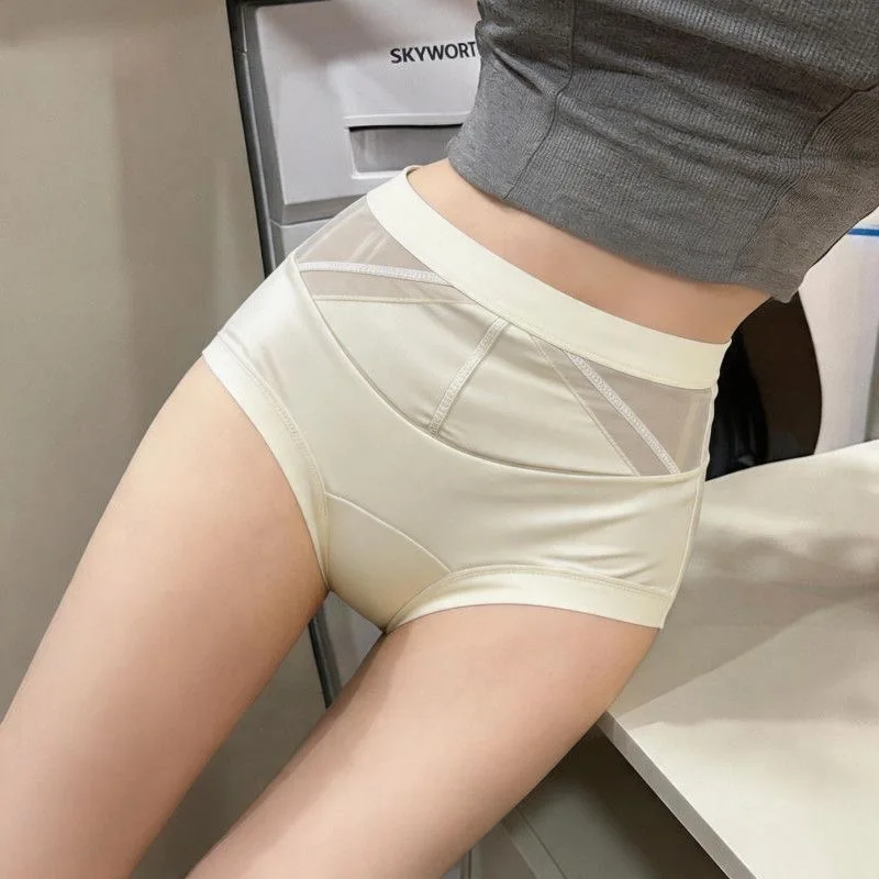 【1pcs】	solid high quality adult underwear costume sexy femme lingerie sexy woman satin cool underpants women brief stomach in