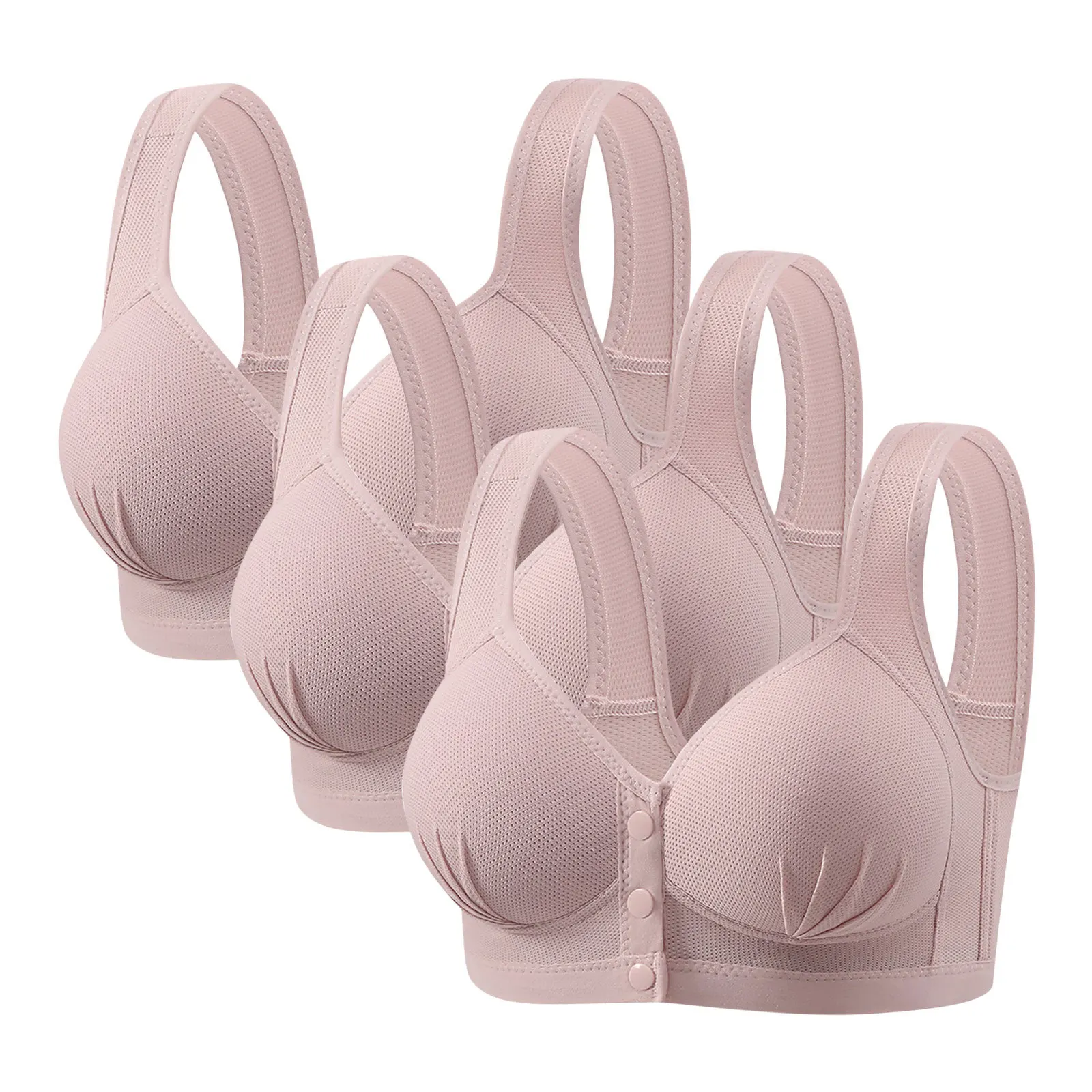 Damen-BH-Dreiteiliges-Set, seitlich gerafft, Übergröße, Damenunterwäsche, Frontverschluss, Postpartum-Weste-Stil, Still-BH für Mädchen und Mütter