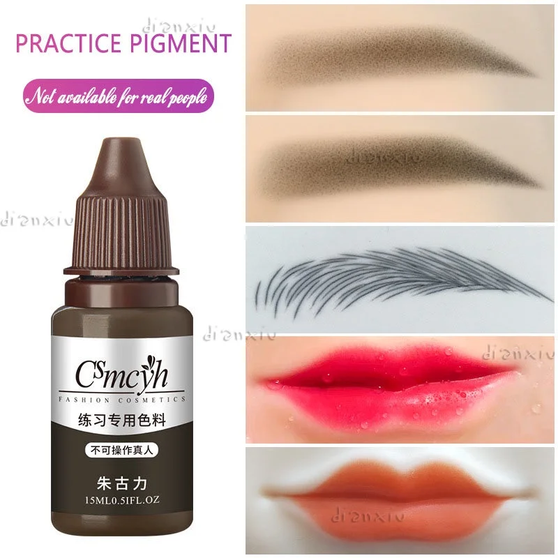 1pcs 15ml Tattoo Ink Permanent Makeup Lip Eye Eyeliner Line Tattoo Practice Pigment Color Pigment for Tattoo Ink Useful Supplies