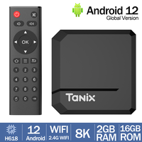 Tanix TX2 Android 12 TV Box Allwinner H618 Quadcore Cortex-A53 2.4G Wifi RAM 2GB ROM 16G Global Smart TV Box Media Player