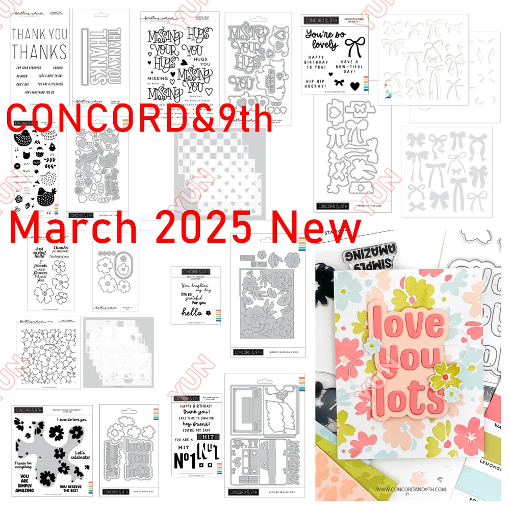 2025 New Paper Carft Dies Stamps Stencils Flowers Greetings Sentiment English Words Stamp Die DIY Scrapbooking Album Embossing