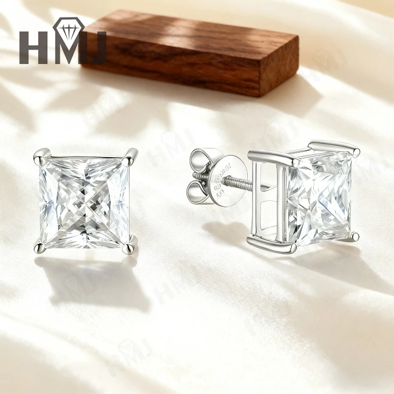 

Asscher Cut Moissanite Stud Earrings 1-6CT S925 10K 14K 18K Settings Vintage Inspired Fine Jewelry Anniversary Gift