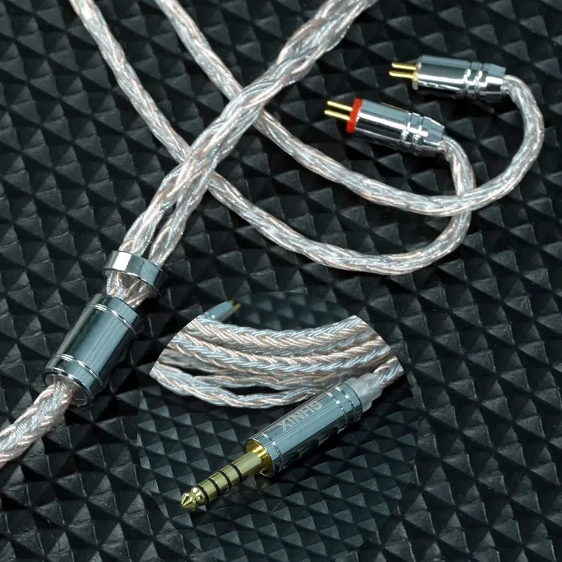XINHS XH09D 16-adriges 5N-Einzelkristall-versilbertes HiFi-Kopfhörer-Upgrade-Kabel mit 0,78 mm 2PIN/MMCX/TFZ/KZ QDC – Detail 4