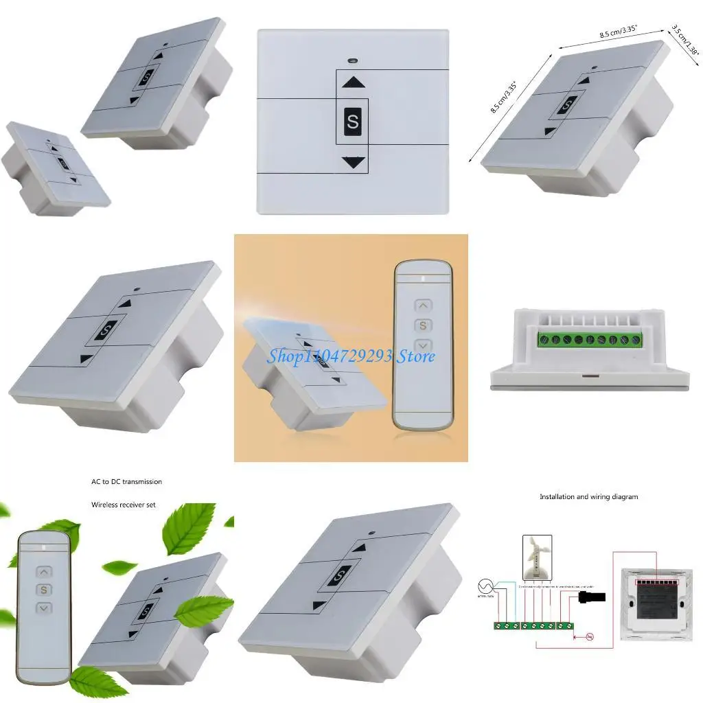 

Y2GD Curtain Switches Motorized Roller Blinds Shutter Switches,433Mhz Remote Control Electric Door Gate Opener