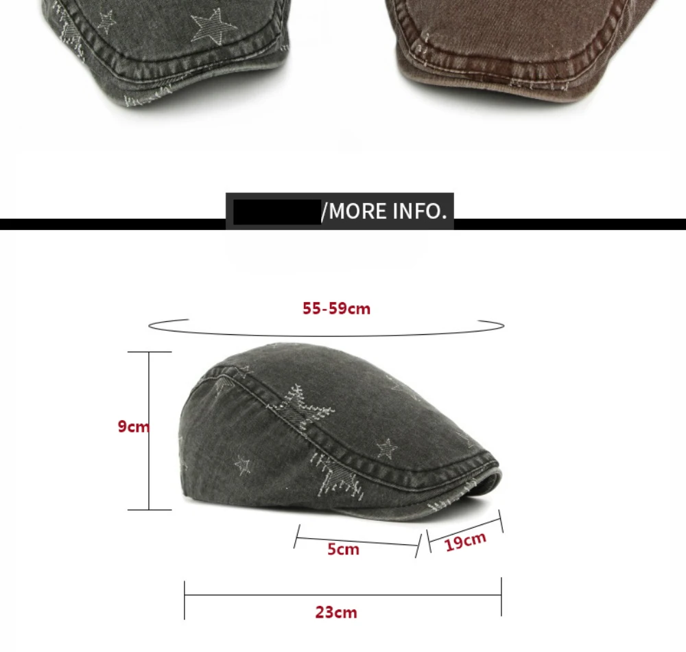 HT5101 Baskenmützen für Herren und Damen 2026 – Neue Stars Ivy Flat Cap für Künstler und Maler, Frühling/Herbst, 100 % Baumwolle – Detail 4