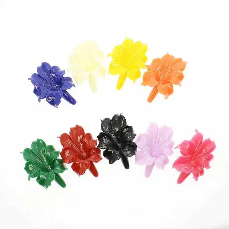 5pcs Imitation Coral Resin 24*31mm Morning Glory Flower Loose Beads Charm Women Jewelry Making DIYNecklace Earrings Accessories