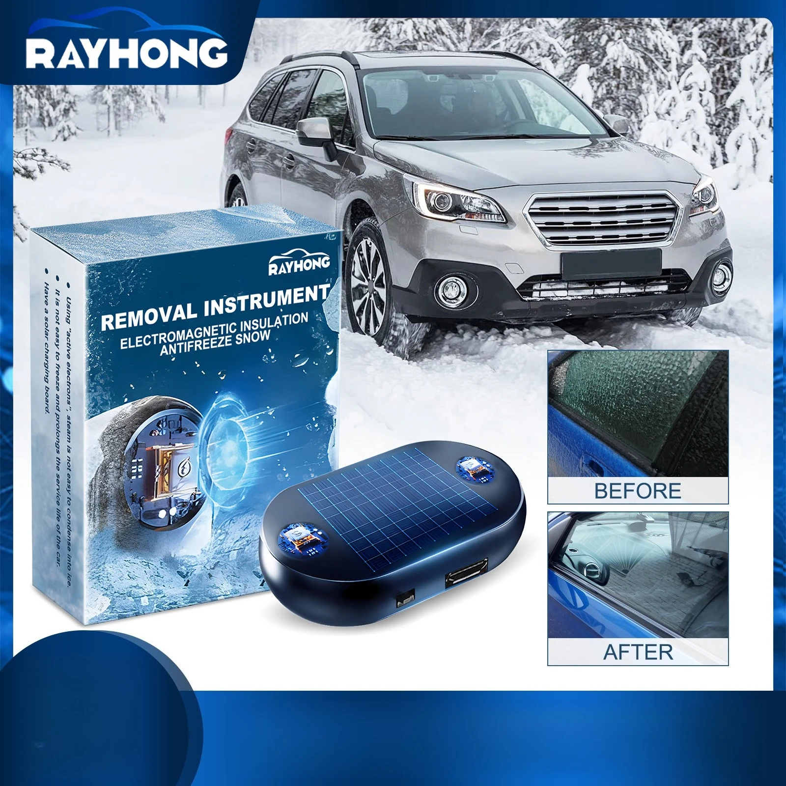 Snow Removal Car Antifreeze Ornament Electromagnetic Molecular Windshield Snow Removal for Truck Convertible Auto Travel Tools