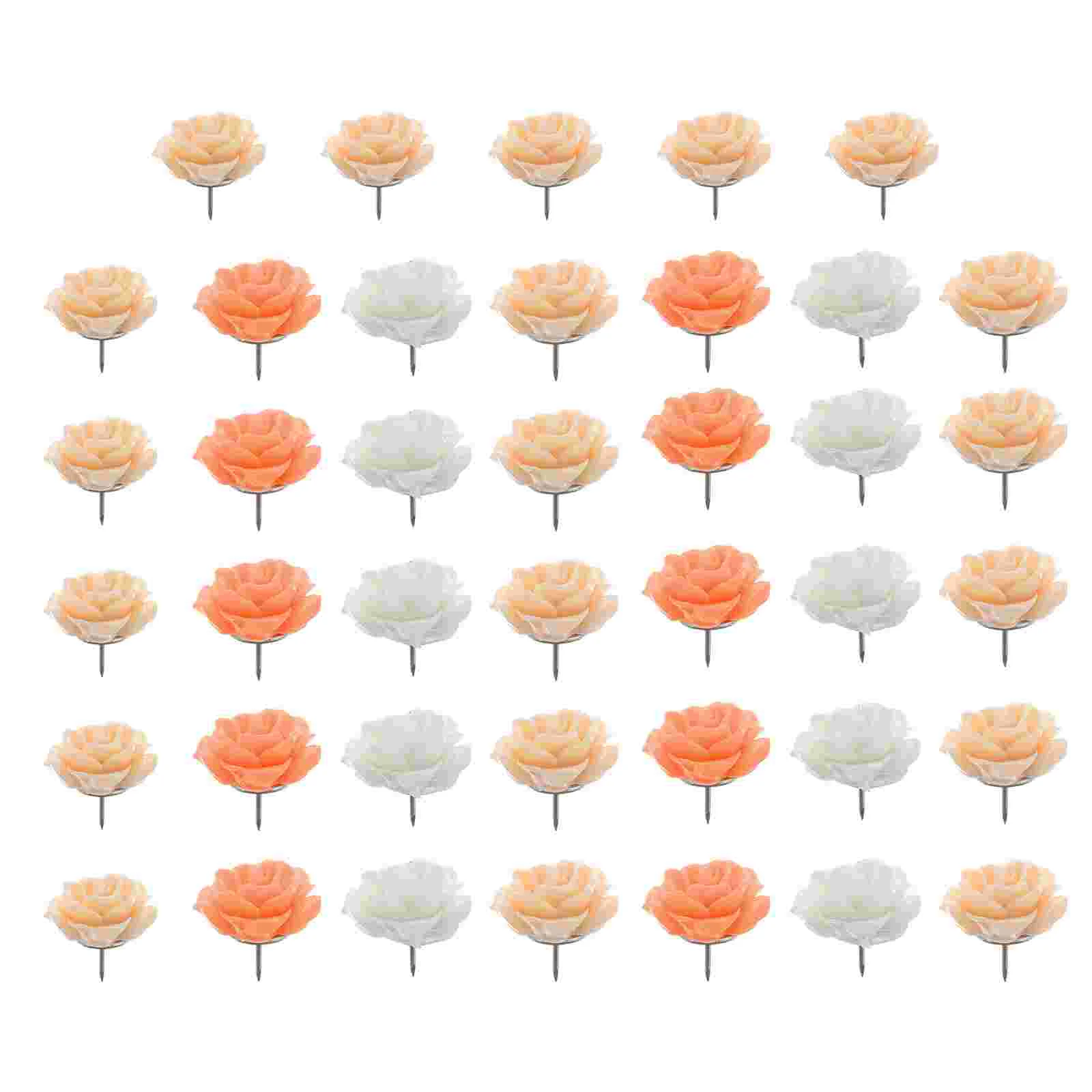 40 PCS Flower Pin Push Plant Decor Hook up Pushpin for Shape Steel Wire Thumbtacks Office