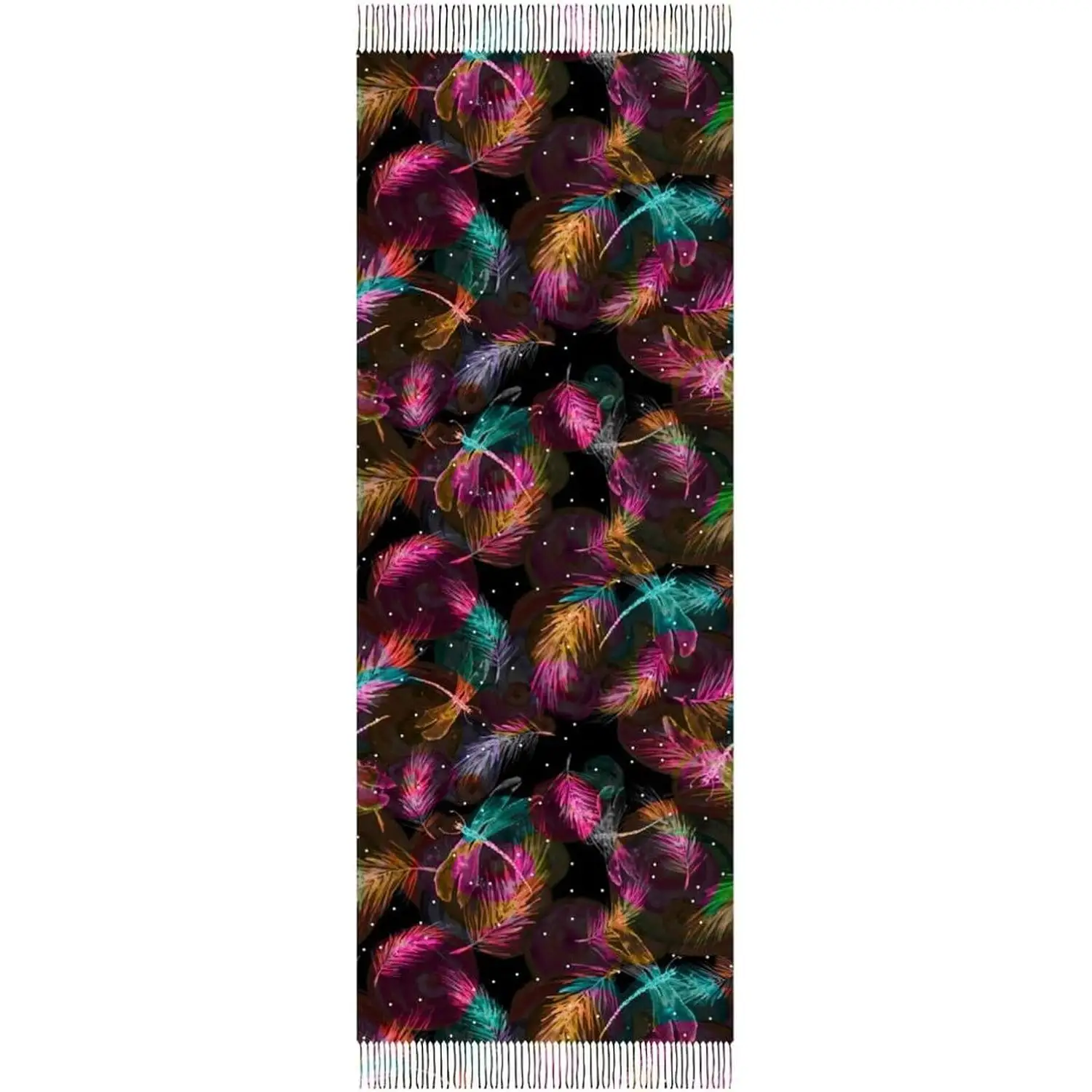 

Теплый мягкий зимний легкий кашемировый длинный шарф для женщин, подарки на каждый день, путешествия, офис, винтажная стрекоза с принтом перьев