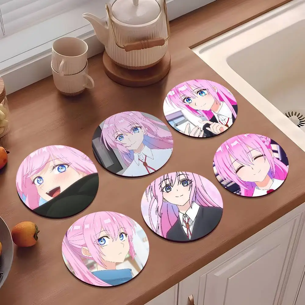 1pc Anime Shikimoris Not Just A Cutie Wooden Coaster Colour Printing Cup Mat Home Desk Decoration Gifts
