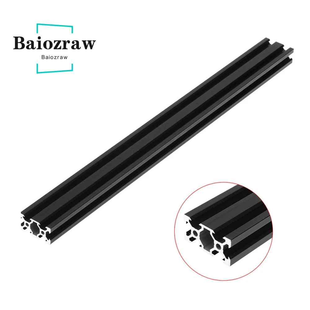 

V-slot 2040 Black Anodized Aluminum Profile EU Standard Extrusion 100mm-800mm Linear Rail for CNC 3D Printer DIY Parts 1pcs