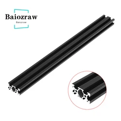 V-Slot 2040 Zwart Geanodiseerd Aluminium Profiel Eu Standaard Extrusie 100Mm-800Mm Lineaire Rail Voor Cnc 3D Printer Diy Onderdelen 1Pcs