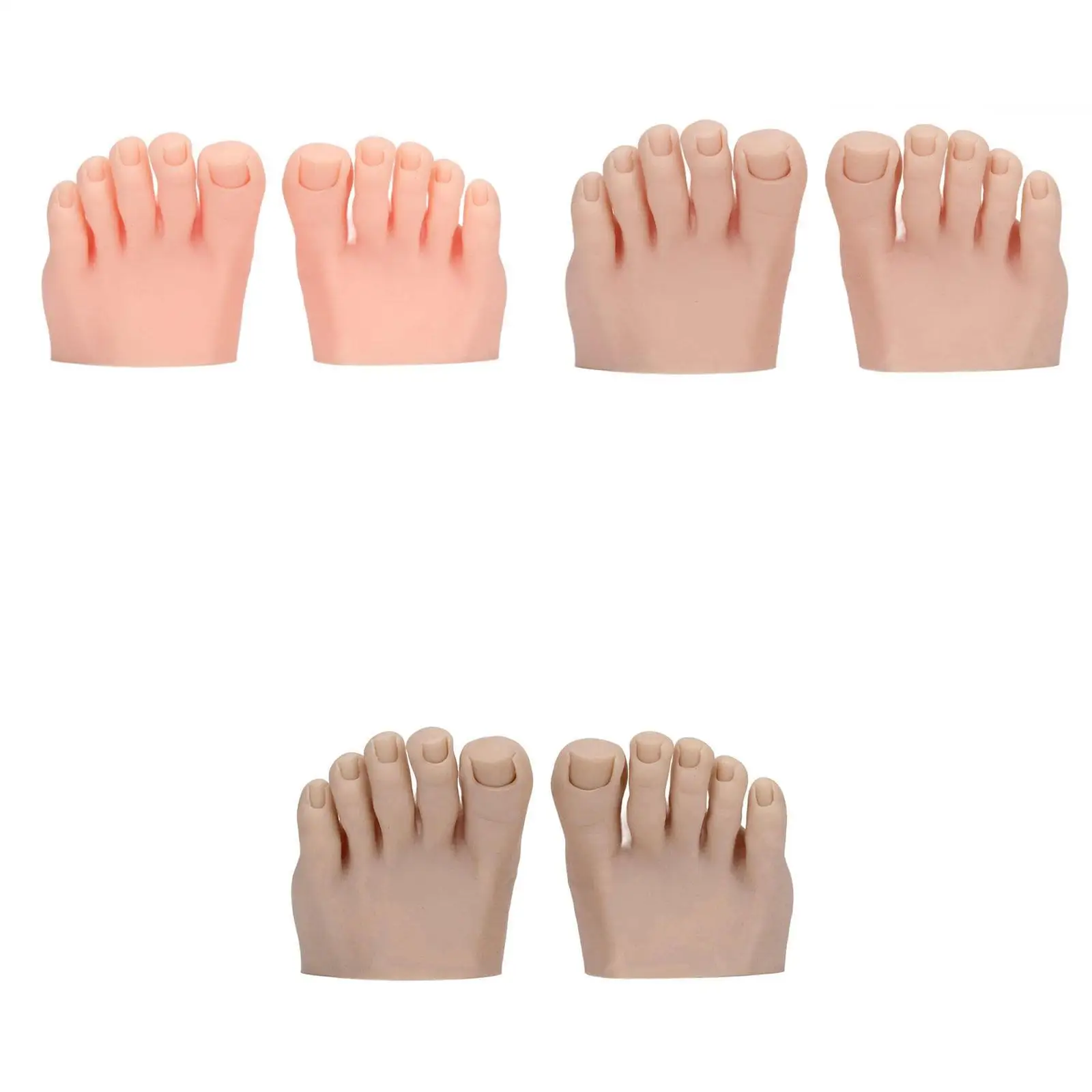 

Practice Fake Foot Model Realistic Soft Half Foot Professional Display Reusable Movable Silicone for Nails Tips with Toes
