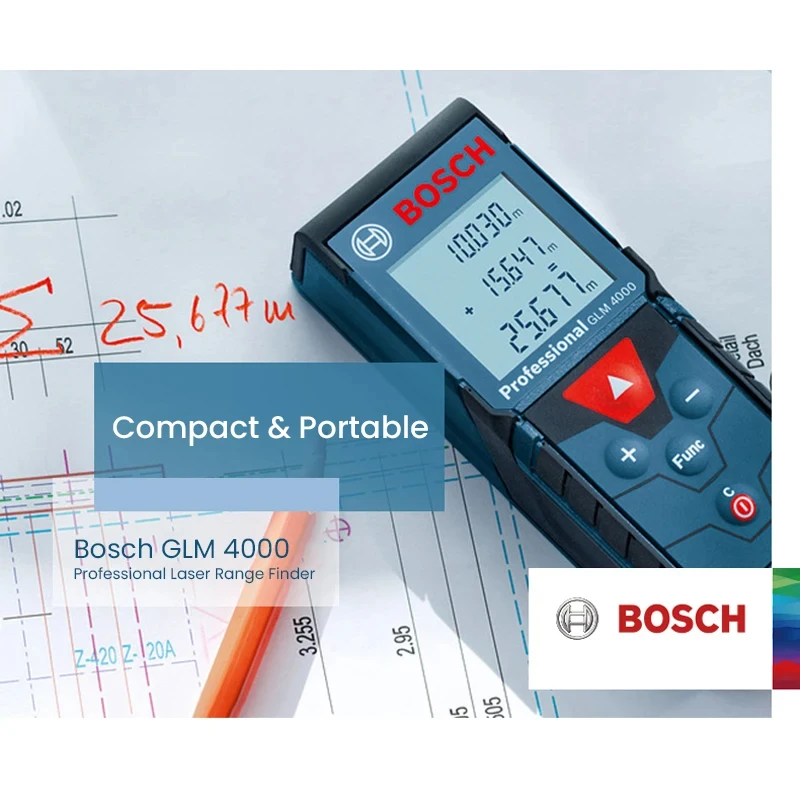 Bosch GLM 4000 40Meter Infrared Laser Distance Meter Measuring Instrument Electronic Tape Measure