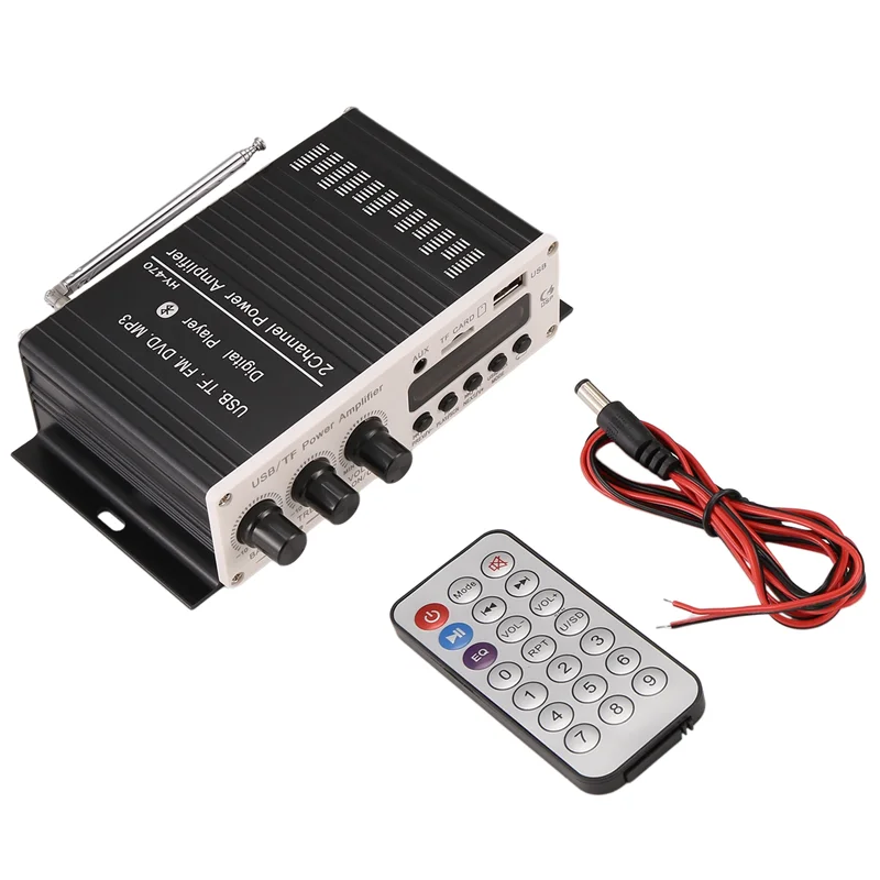 0Z-12V Digital Audio Power Amplifier Bluetooth 5.0 HIFI Treble And Bass Audio AMP 20Wx2 For Home Theater Club Car Party
