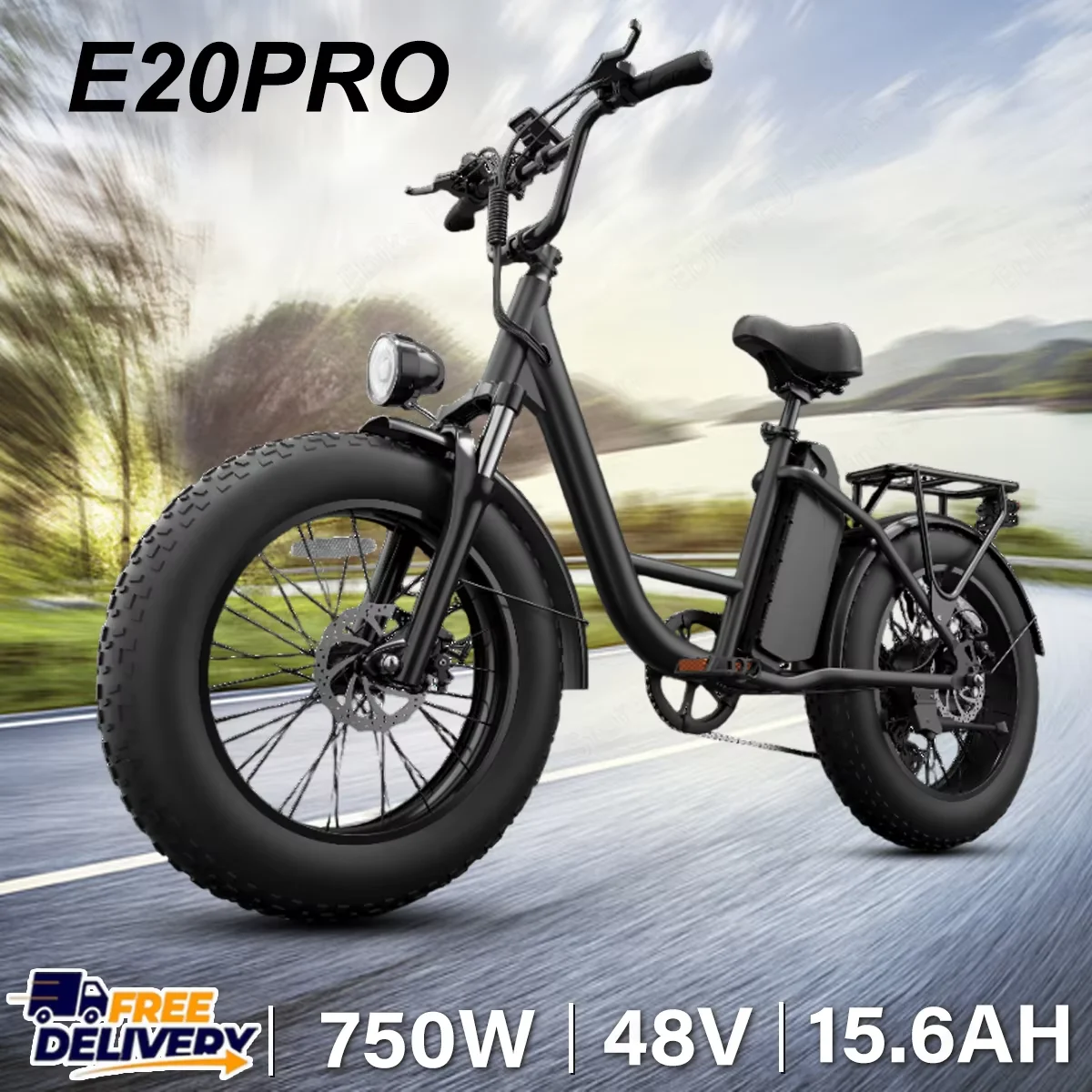 

URLIFE E20 PRO Electric Bicycle 750W Brushless Motor 48V15.6AH Battery Ebike Adult 20*4.0-Inch Off-road Fat Tire Electric Bike