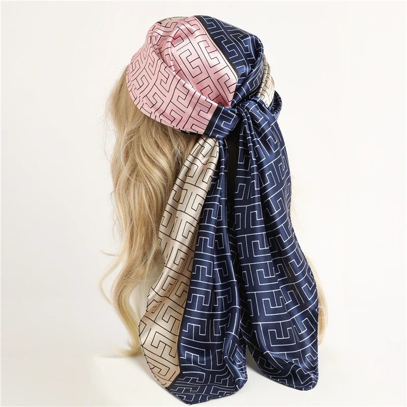 Luxury Brands New Summer Foulard Scarf Female Square Neck Hijab Scarves Pashmina Women Shawls And Wraps Floral Printed Bandana