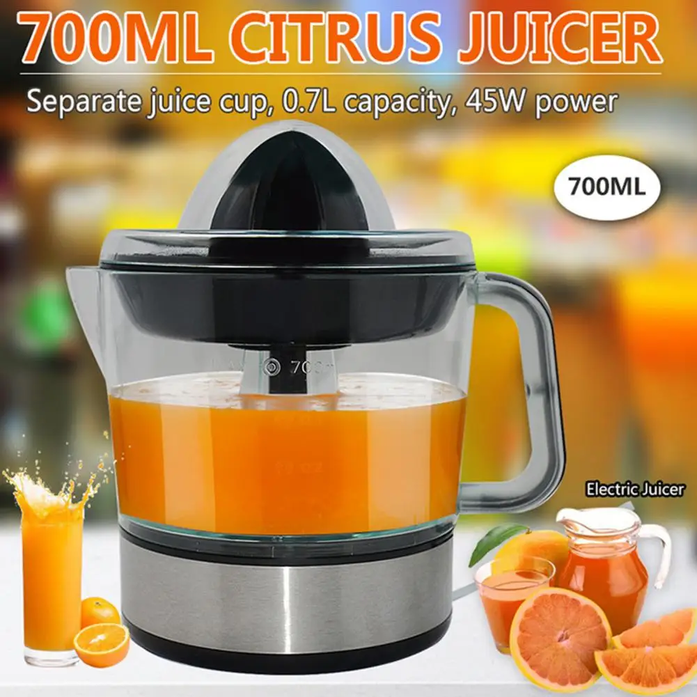 Electric Juicer with Scale Automatic Rotating Motor Low Noise Electric Orange Juicer Tangerine Lemon Fruit Extractor Juicer Cup