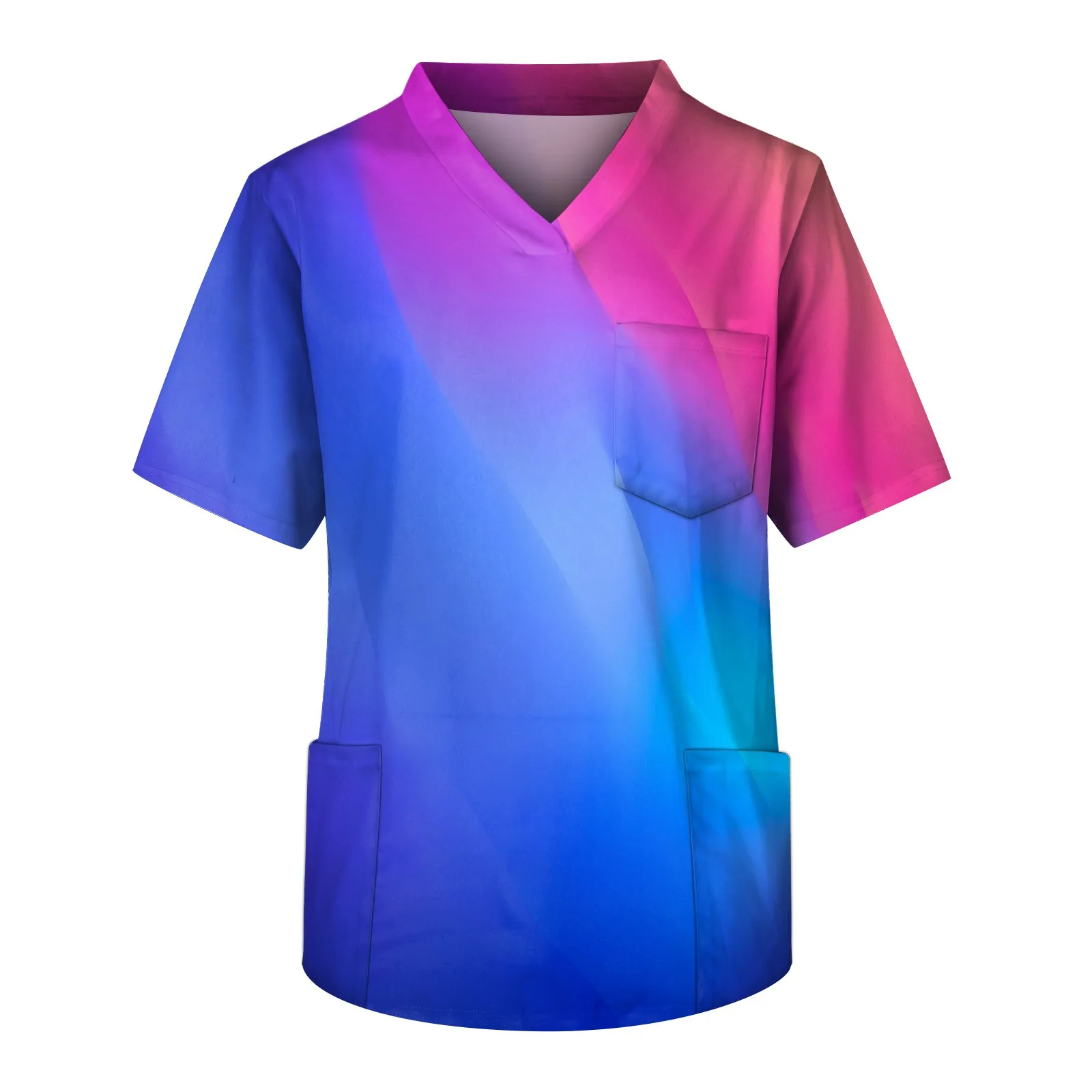 Männer Pflege Uniform einfarbig Kurzarm V-Ausschnitt Tops Sommer übergroße T-Shirt für männliche Pflegepersonal Gesundheits klinik Kleidung