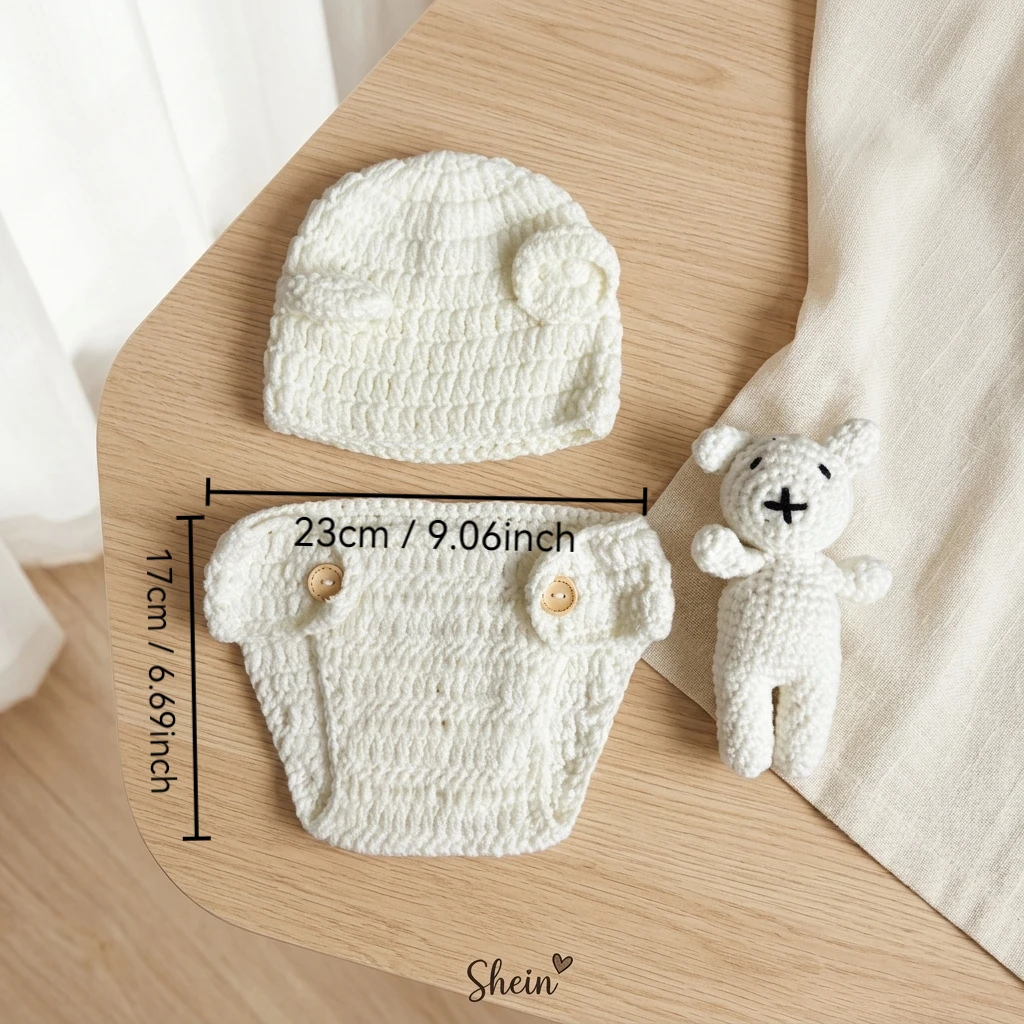 Newborn Baby Bear 3pcs Knit Se - Newborn Gift Set 评论和价格