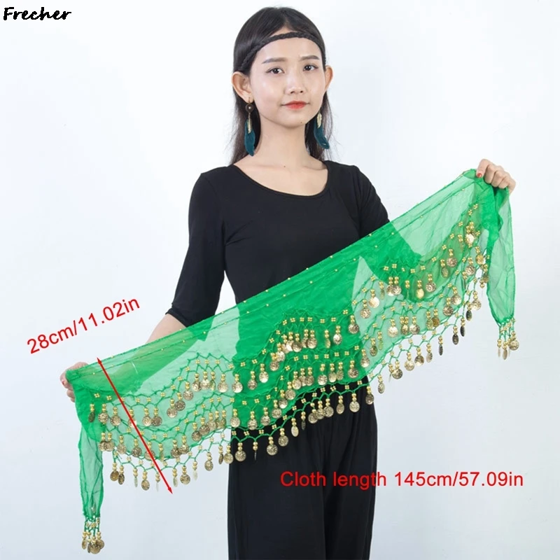 Ouro lantejoulas correntes de cintura mulheres dança do ventre chiffon saia tailândia índia dançarina saias desempenho mostrar borla cintos clubwear