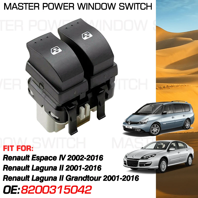 Car Power Window Master Switch Button 2 Door 8200315042 10 Pins For Renault Espace IV 2002-2016 Renault Laguna II 2001-2016