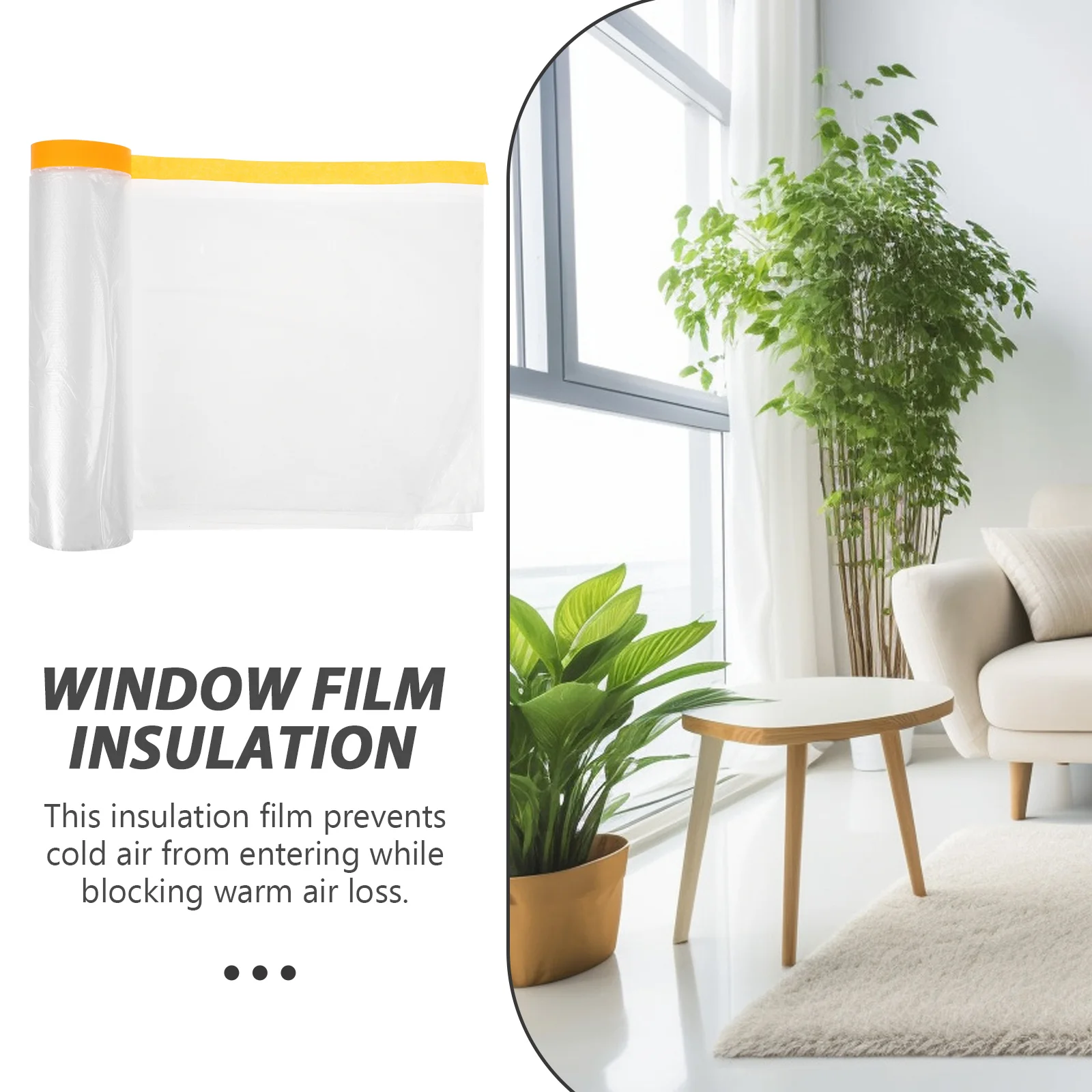 

20M Window Insulation Film for Winter Energy Efficient Shrinkable Cover Indoor Use Keeps Warm Prevents Heat Loss