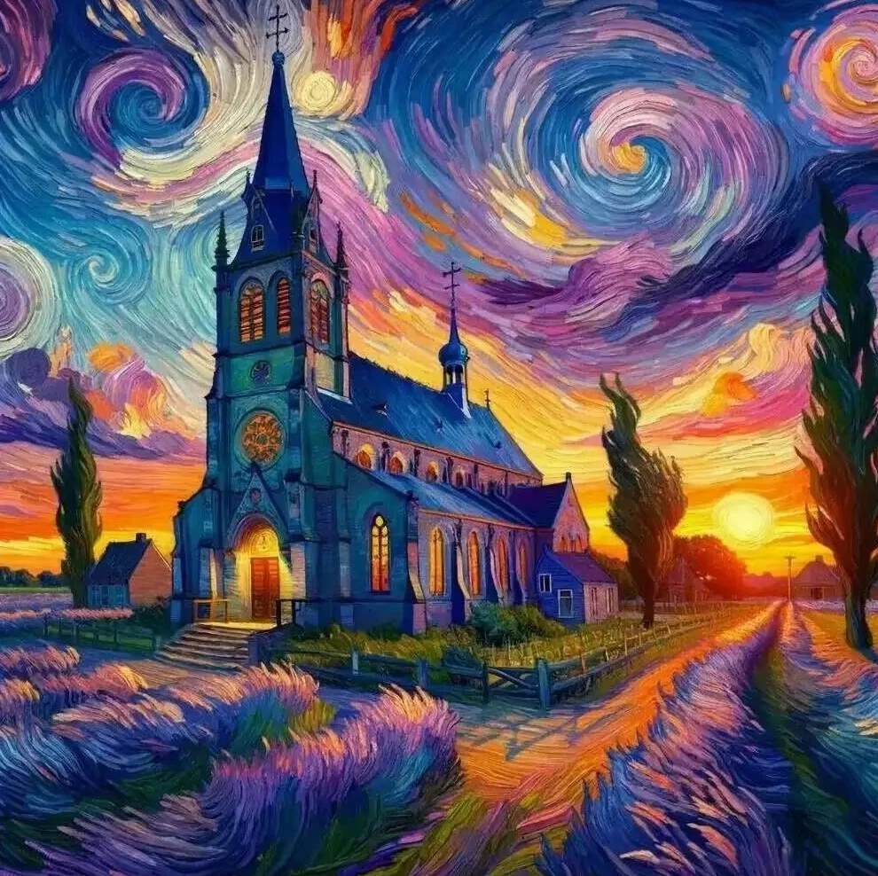 

Van Gogh-style Castle Sky 500PCS/1024 PCS Jigsaw Puzzles Challenging Family Activity Game for Gameroom Bedroom Home Decor Gift