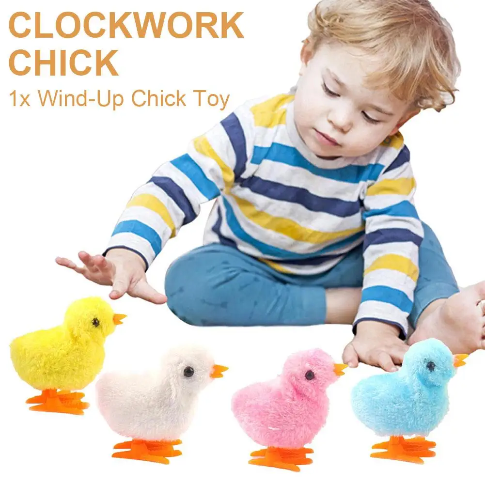 1pcs Plush Wind Up Chick Cute Animals Toy Kids Boy Stuffed Chick Animals Toys Gifts Clockwork Children Fun Walking Girl K1x5