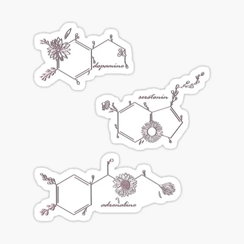 Etiqueta química feliz para a decoração do portátil, Arte bonito dos desenhos animados para o quarto, carro, Mala pública elegante