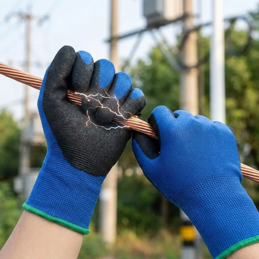 1 Pair Withstanding Voltage 400V Electrician Insulating Gloves Anti-Slip Grip Anti-Static Electrical Maintenance Gloves