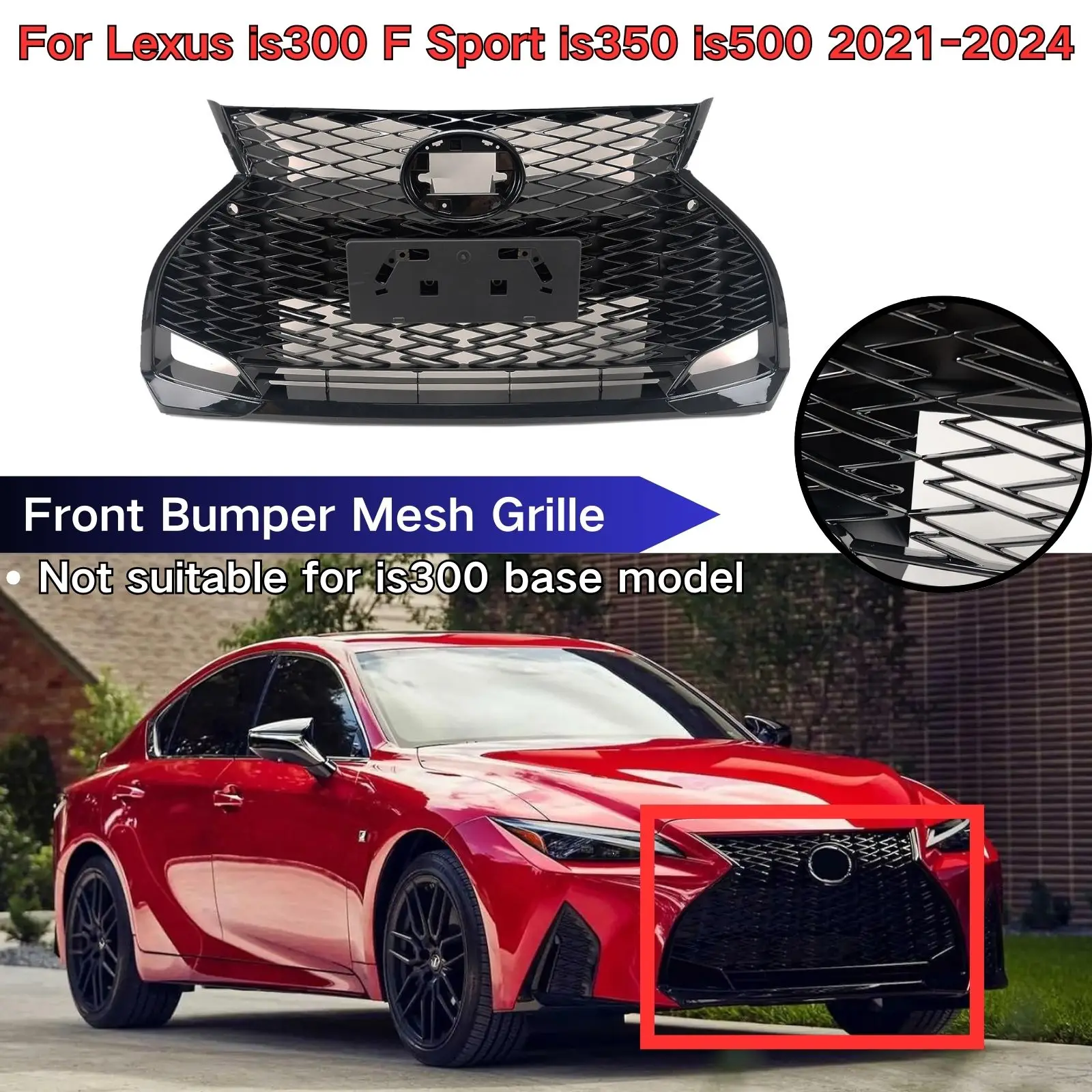 

Сетчатая Решетка переднего бампера для Lexus is300 F Sport is350 is500 2021 2022 2023 2024, автомобильные аксессуары, комплект радиатора 52112-53150