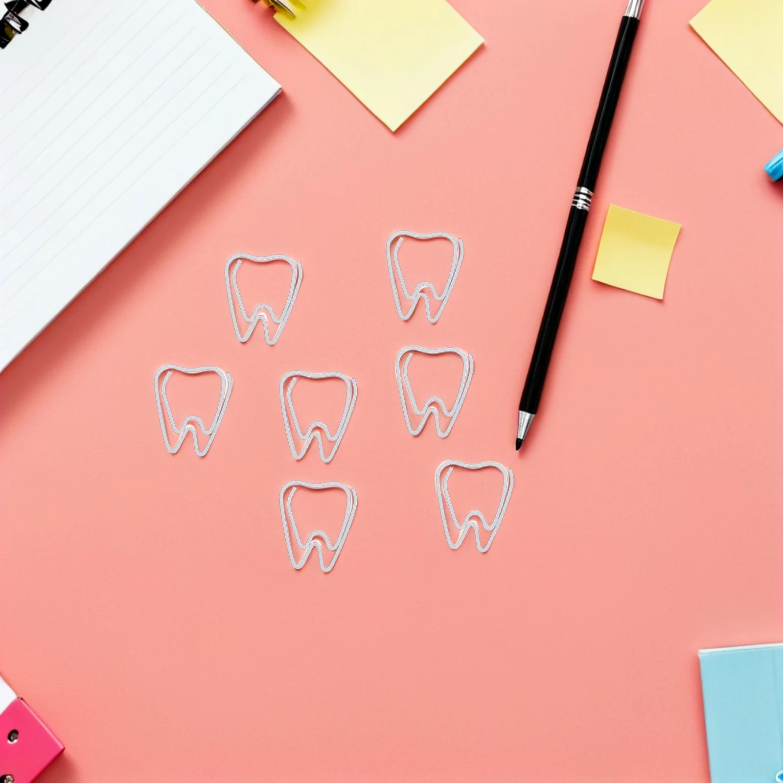 150Pcs Tooth Shaped Paper Clips Metal Binder Clips White Office Supplies for Organizing Documents Files Journaling