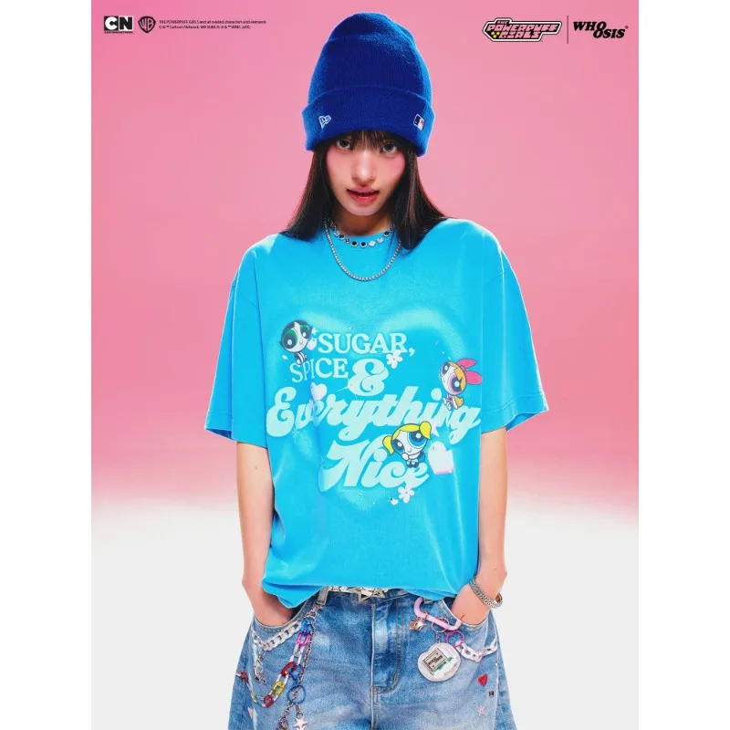 

Футболка с короткими рукавами для девочек-полицейских для пар, летняя американская мужская и женская быстросохнущая модная свободная футболка