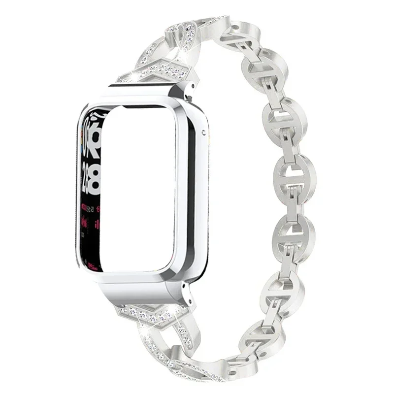 حزام ساعة ماسي لهاتف Xiaomi Smart Band 9 Pro، حزام معدني، غطاء حماية لسوار Xiaomi mi band 9pro