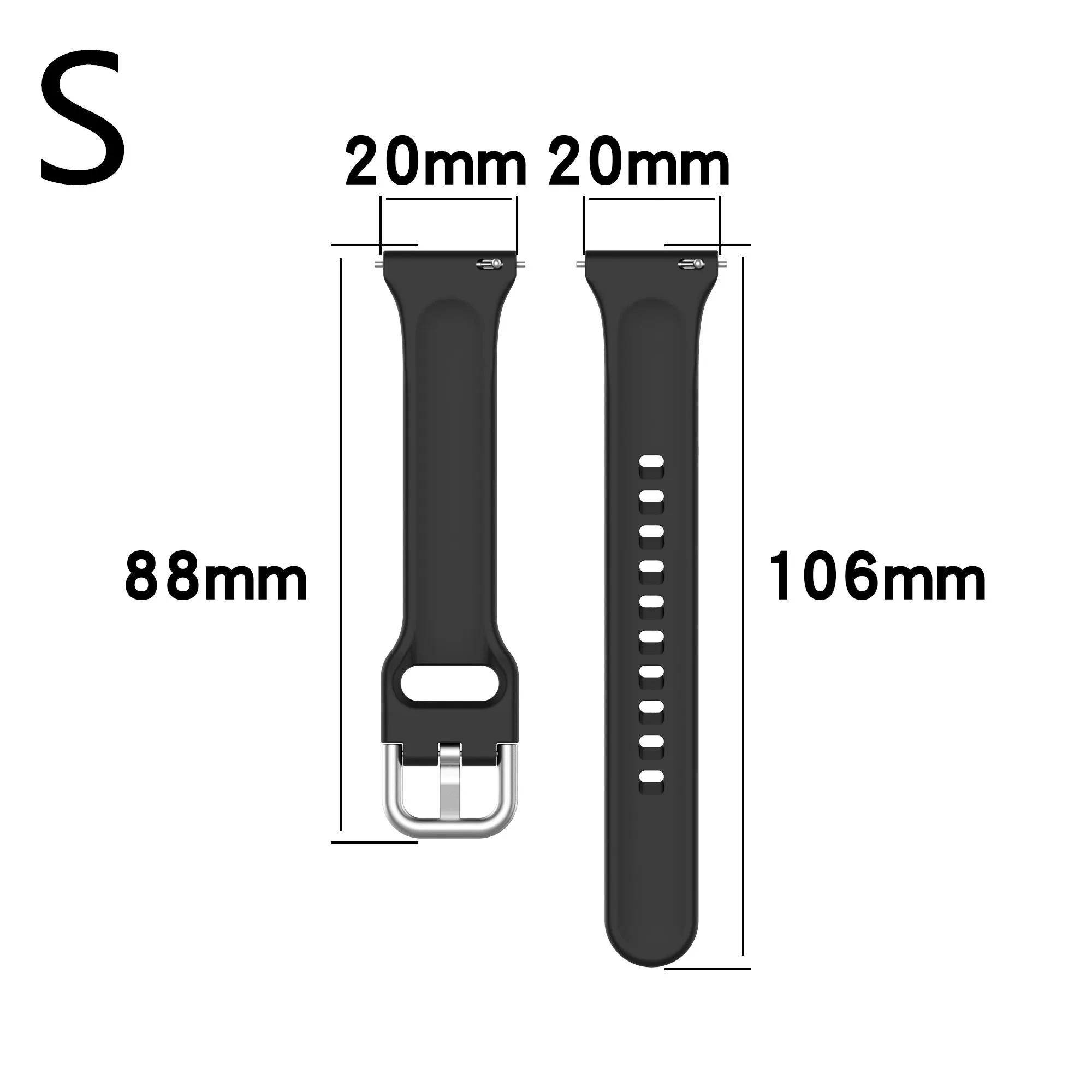 20mm Thin Silicone Band For Samsung Galaxy watch 4/watch 4 classic/watch 3 41mm Galaxy Watch Active 2 Strap Wristband Bracelet