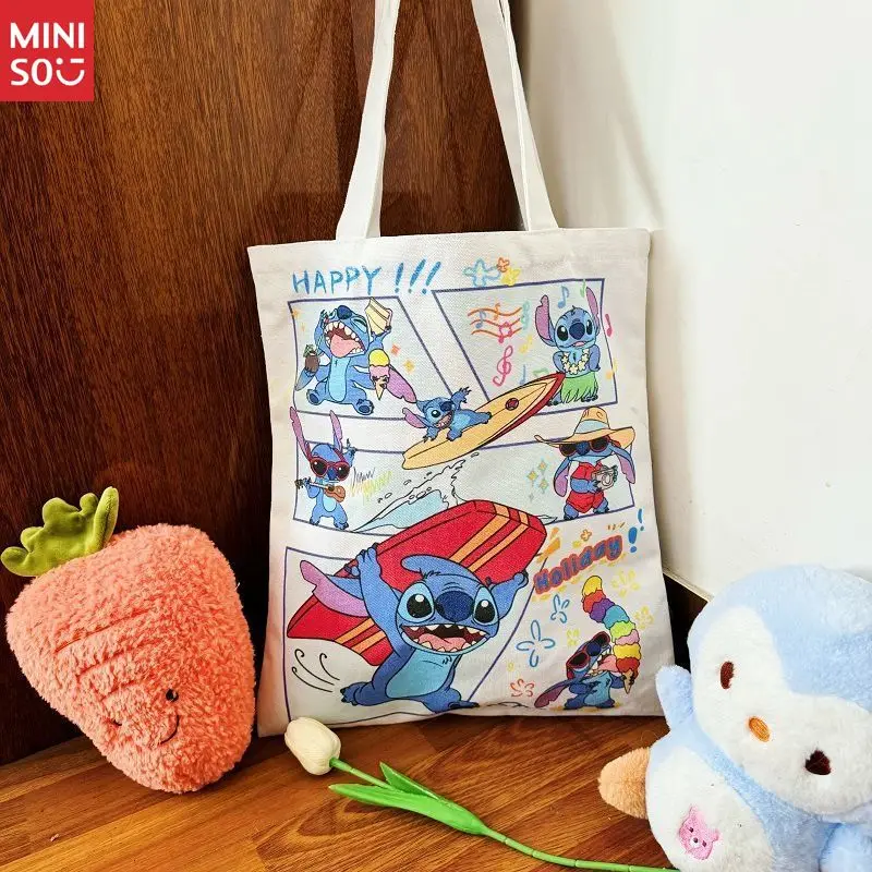 

Miniso 2025 Large Tote Bag, Student Canvas Shoulder Bag, Durable Ins Style