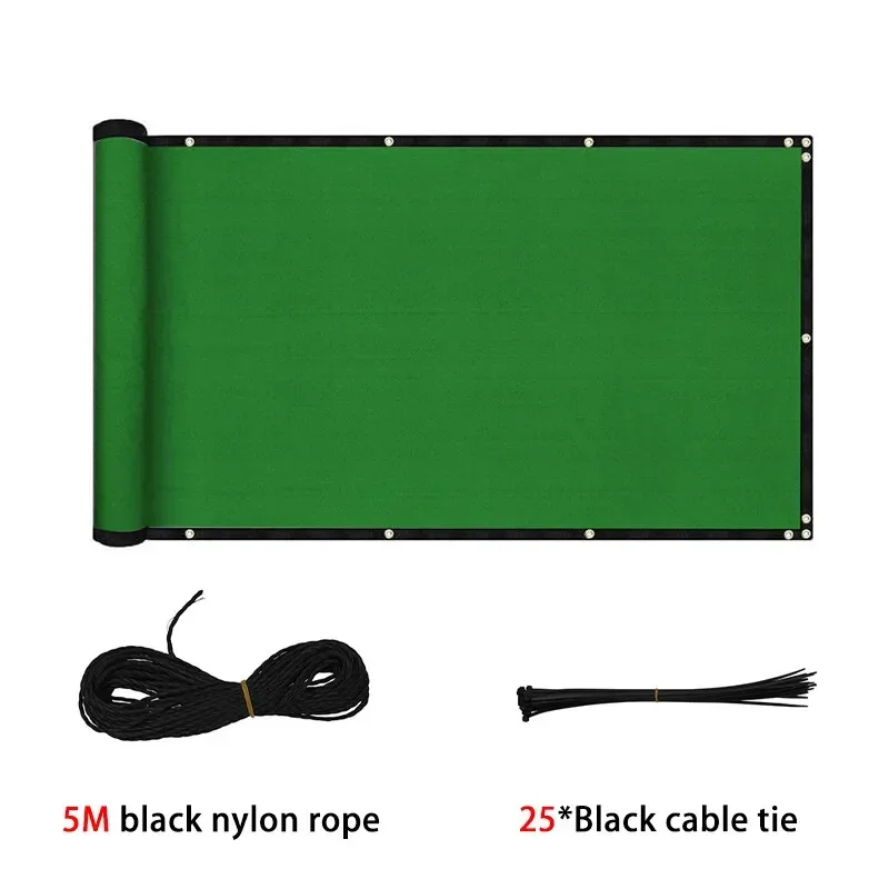 Filet de pare-soleil avec œillets, 5M, corde en Nylon noir, panneau de clôture, couverture de balcon, Protection UV, écran d'ombrage