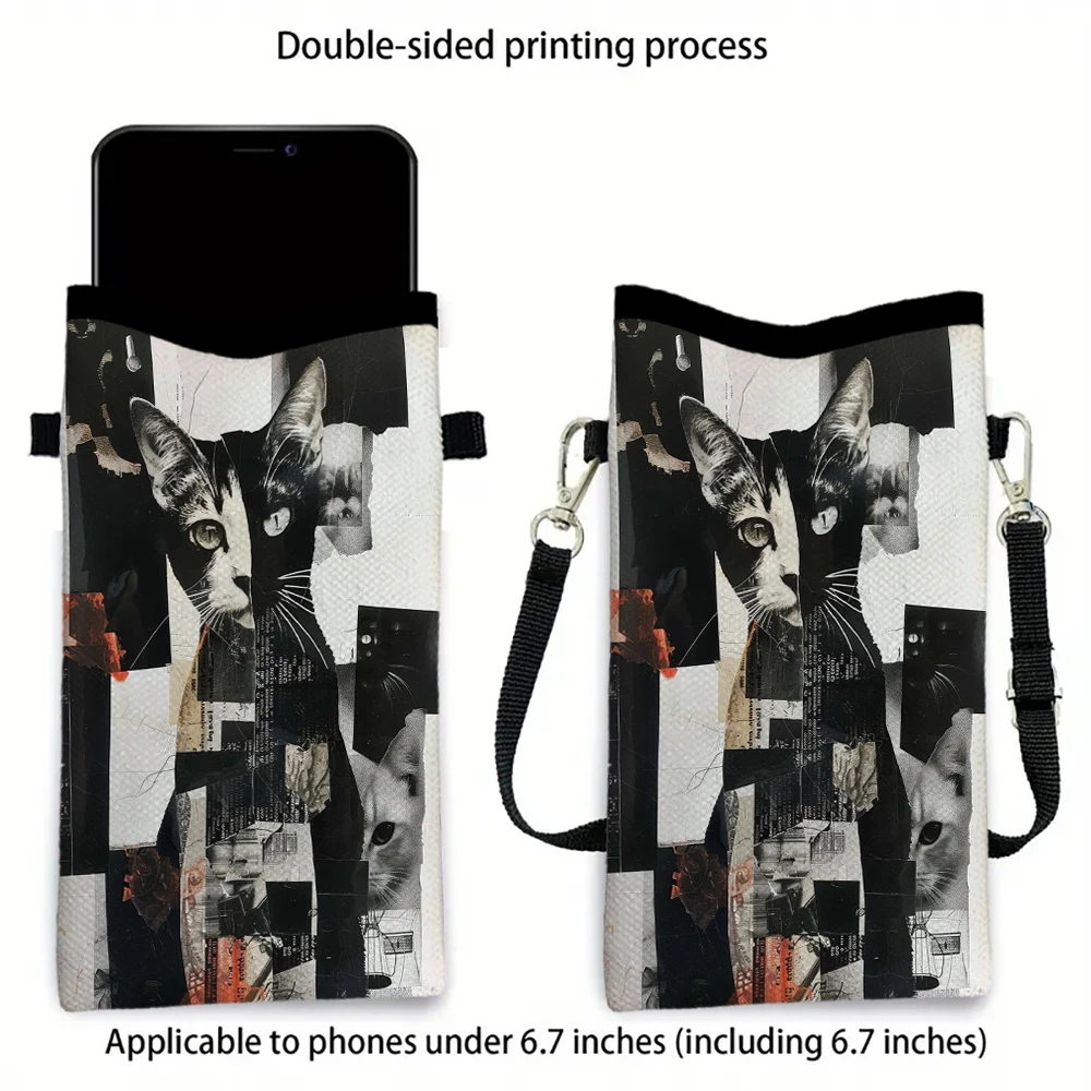 

Cats Crossbody Phone Bag Adjustable and Detachable Strap Designed for Women Crossbody Bag Convertible Shoulder Bag10.7