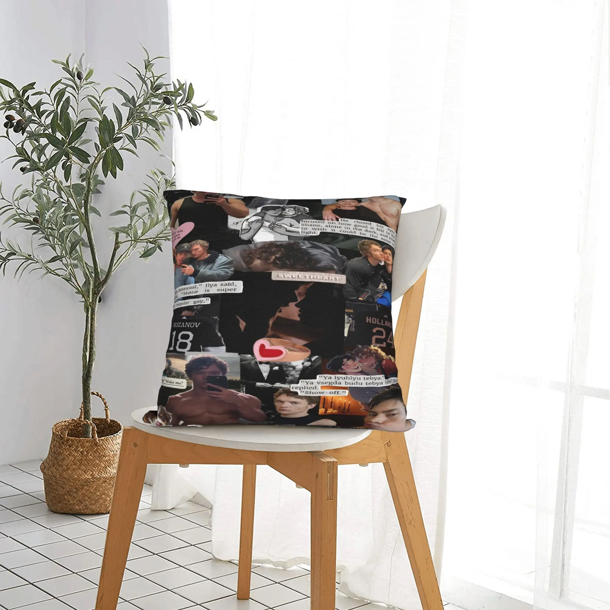 Warm Car  Heated Rivalry Humorous  Decorations Pillowcase Merch Hollander  and Ilya Rozanov  Pillow Covers Square Multi Size