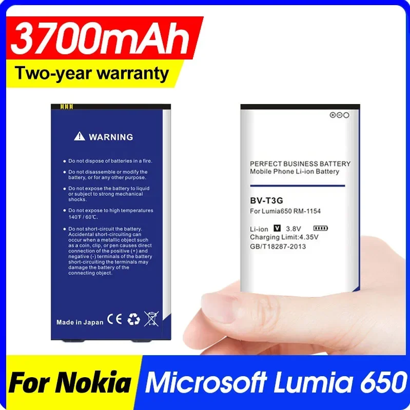 3700mah Bv-t3g Bvt3g Li-ion Phone Battery for Nokia Microsoft Lumia 650 Rm-1154 Mobile Bateria