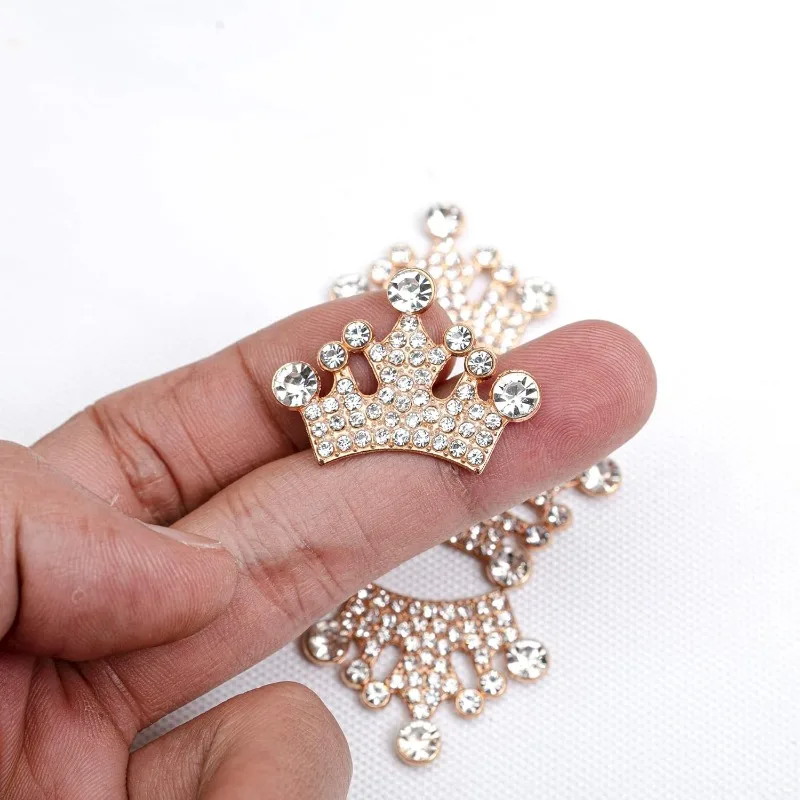 10pcs Crown Jewelry Embellishment for DIY Handmade Hair Accessories Sneakers, Clothes, Party Decor Rhinestone Alloy Appliques