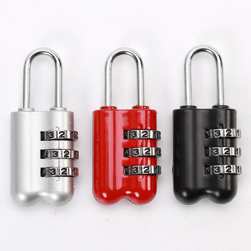 ใหม่ Mini Combination Lock สำหรับกระเป๋าเดินทางกระเป๋าเป้สะพายหลังลิ้นชัก Security รหัสผ่านกุญแจสามตำแหน่งอะลูมินัมอัลลอยล็อค