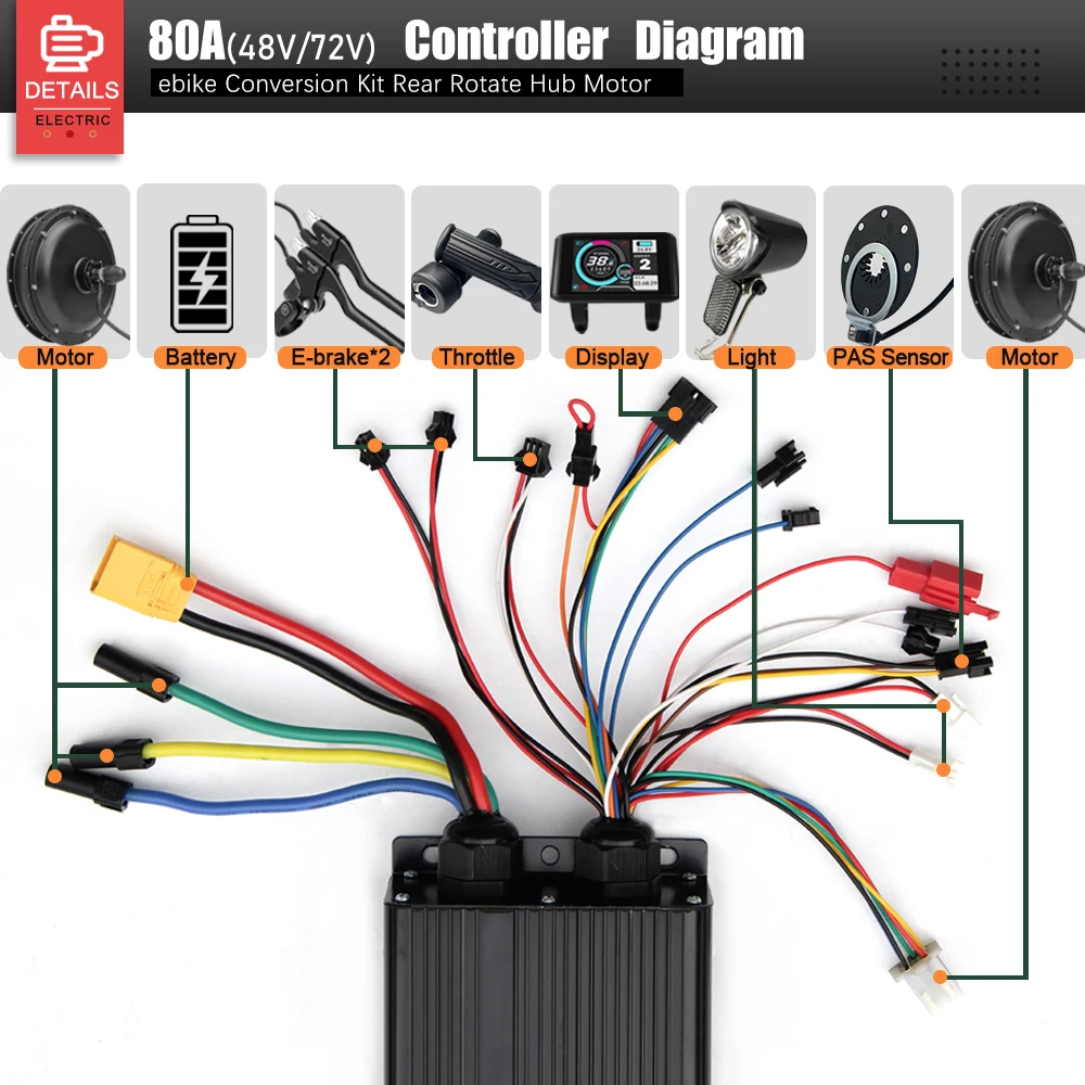 72 فولت 3000 واط MTX39 E-الدراجة تحويل عدة Brushelss Gearless محور عجلات خلفي المحرك للدراجات الكهربائية تحويل عدة 26-29 بوصة 700C #4
