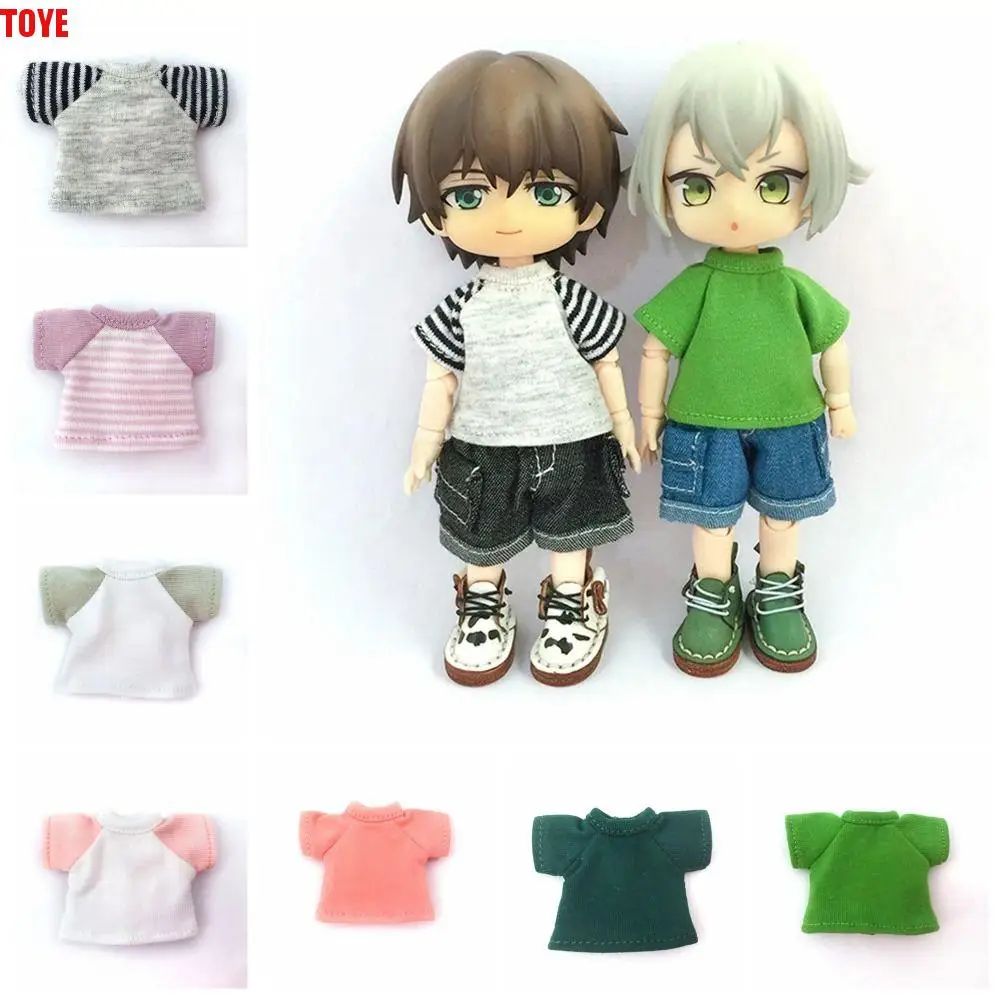 

Toy Outfit Short Sleeve Dolls T-shirt Cartoon Multiple Colors Cotton Doll Clothes Handmade Kawaii Doll Dress Up Toy Girls