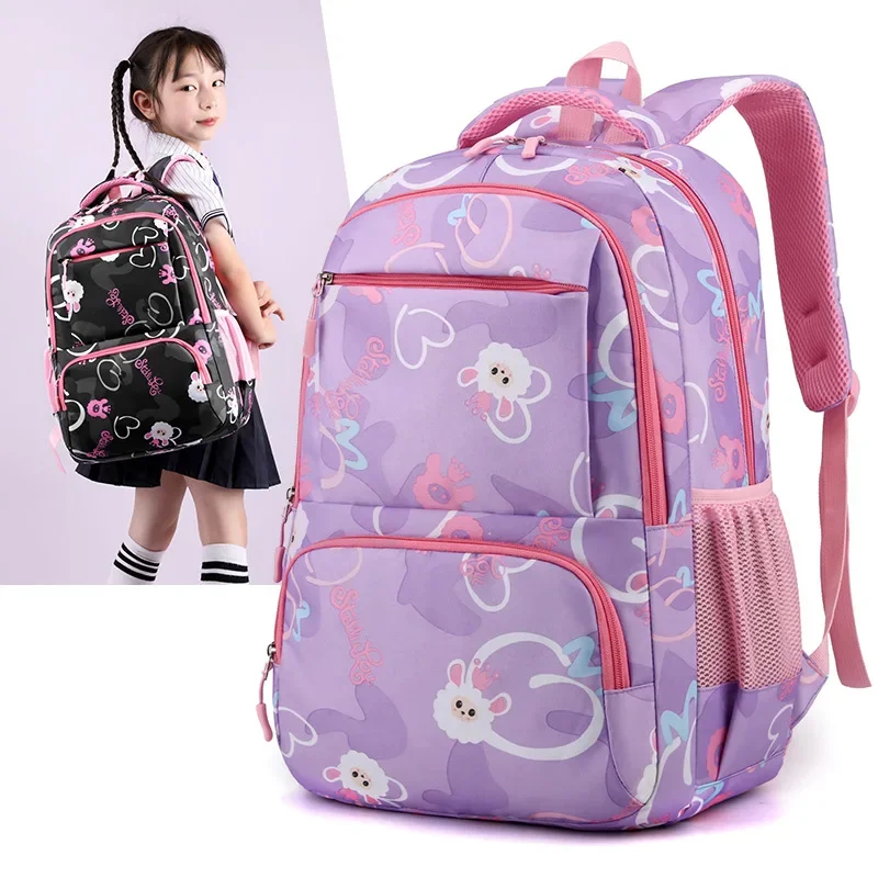 Kids Cute Printed School Backpack Nylon Waterproof Schoolbags for Primary Student Girls and Boys Kawaii Children's Shoulder Bags